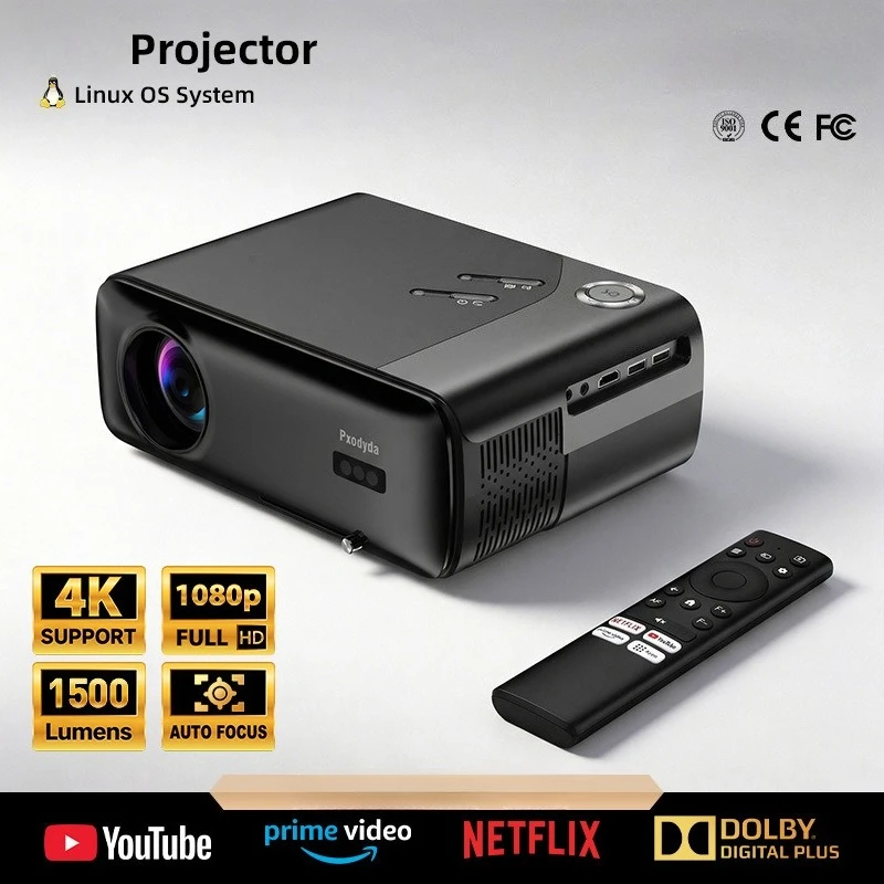 Yinzam A8L Mini HD Projector Native 1080p Max 4k 1500Lumens 3DProyector 15000:1 Contrast for Home Theater Portable Video Beamer