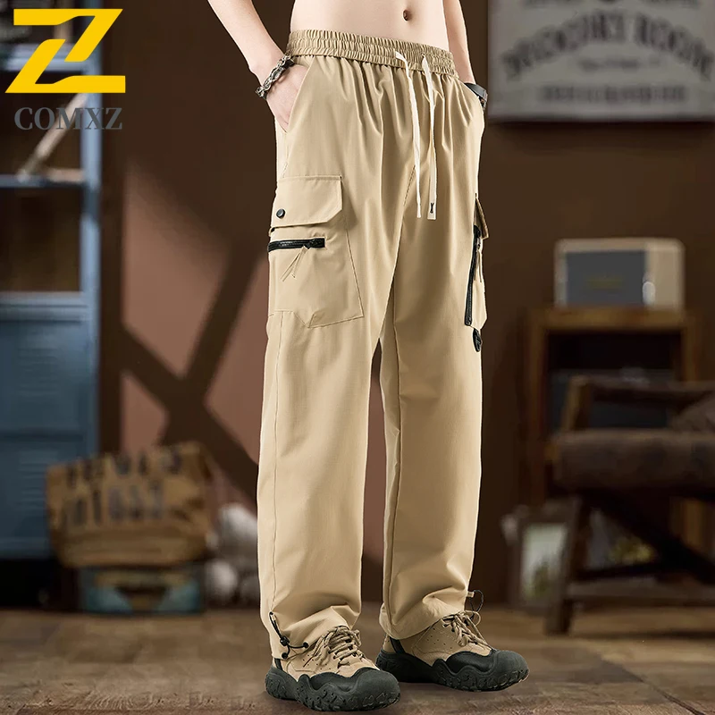 

Men Casual Pants 2025 New Waterproof Loose Breathable Mountain Camping Work Pants Outdoor Casual High-quality Straight Leg Pants