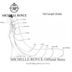 Michelle Royce velos de boda personalizados, fotos reales de longitud hechas a medida, gran oferta