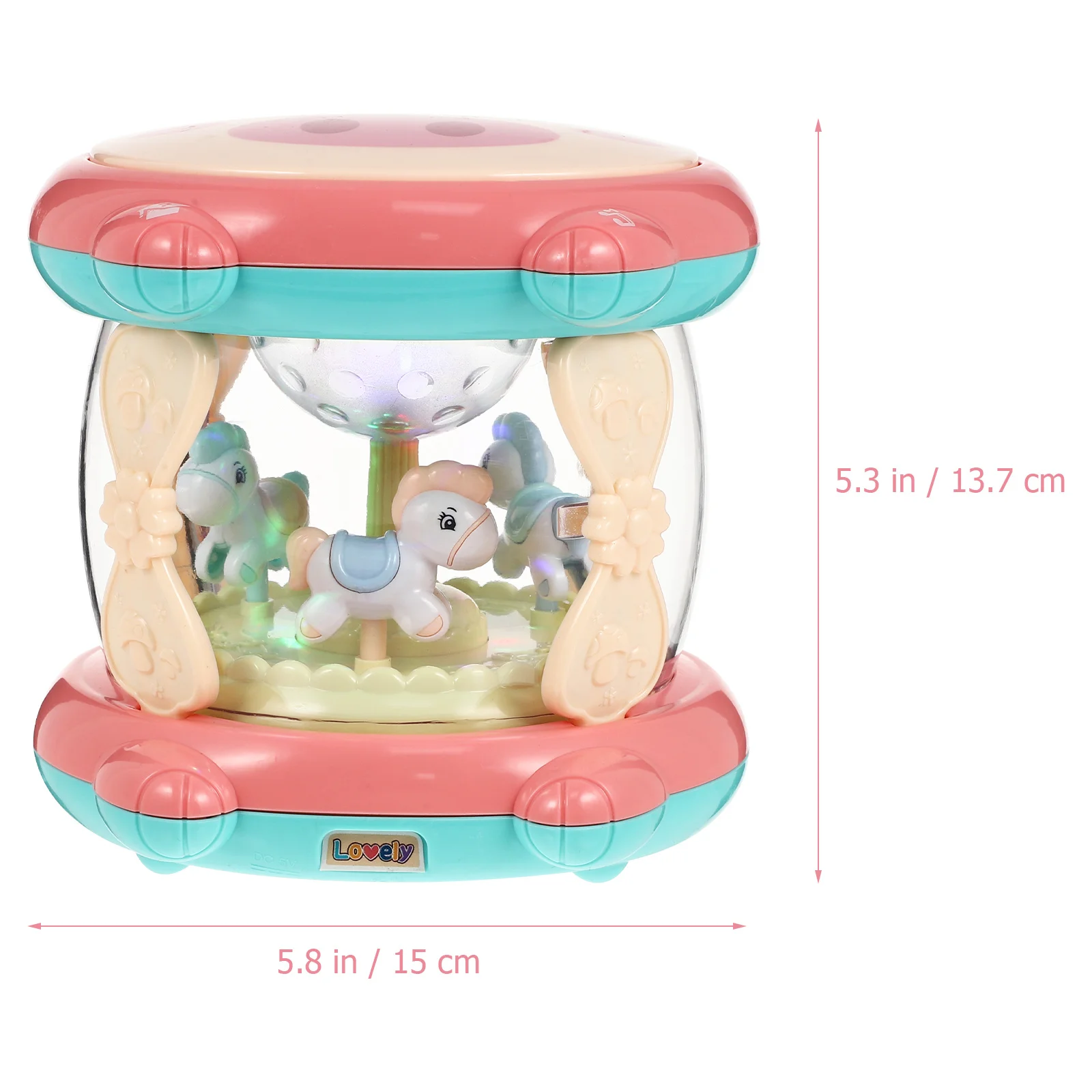 เครื่องเล่นกลองนิทานเสริมพัฒนาการพร้อมเอฟเฟกต์เสียง ของเล่นแบบมีไฟแบบชาร์จได้สำหรับเด็ก เสริมสร้างพัฒนาการด้านการเรียนรู้