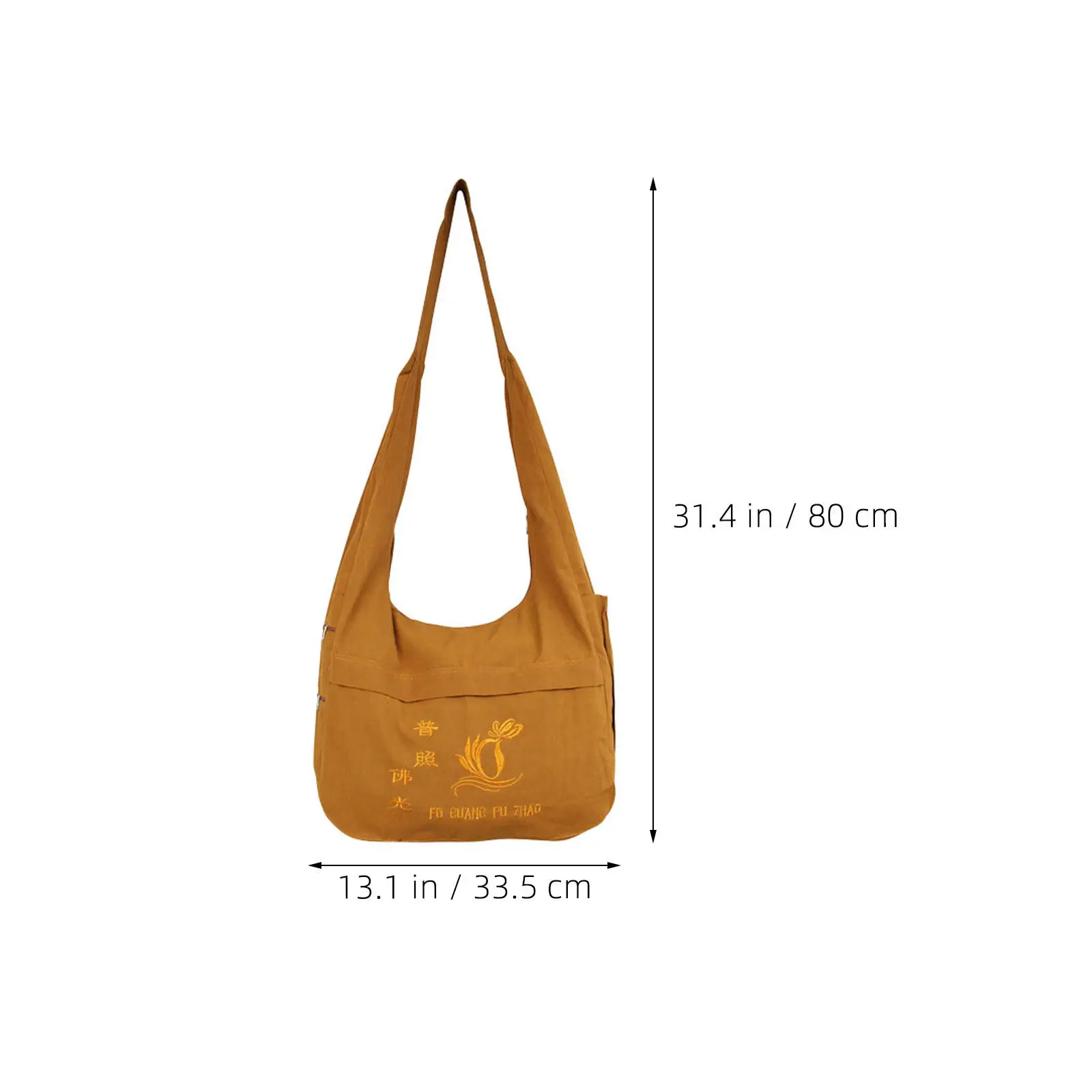 Sling Scriptures Pouch for Buddhist Practice Large Capacity Delicate Elegant Monk Bag Crossbody Sling Organizer Bag Ethnic Style