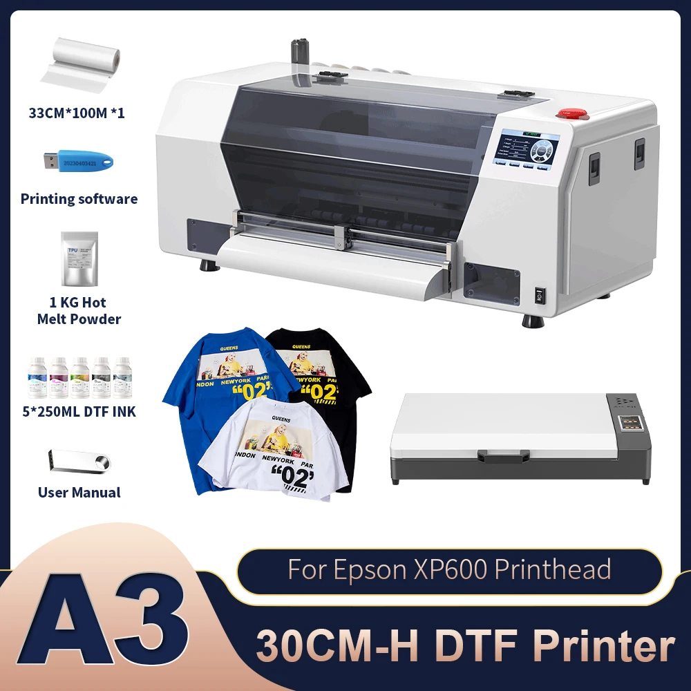 Принтер A3 DTF для XP600 Impresora A3 DTF Печатная машина для футболок Direct to Film Принтеры A3 DTF для футболок, обуви, сумки, толстовки
