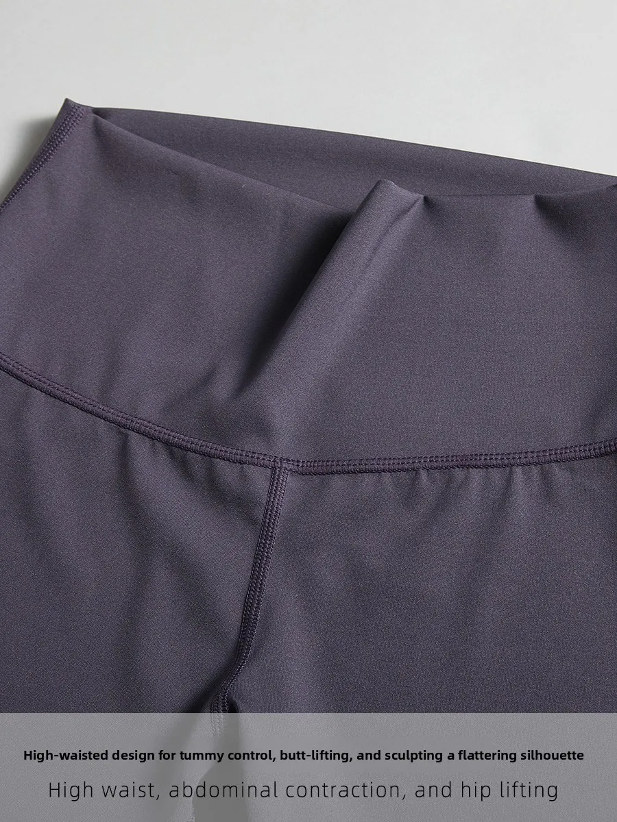 High-Waist Silk Yoga Pants Skin-Friendly Breathable Inner 00%  Silk Sl Comfortable Base Layer Trousers