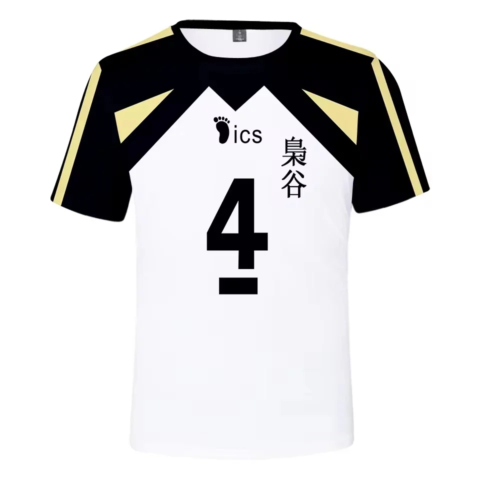 Camiseta de estilo Haikyuu con estampado 3d de Anime para niños, Jersey de Fukurodani Academy, ropa deportiva informal de gran tamaño, Unisex, Verano