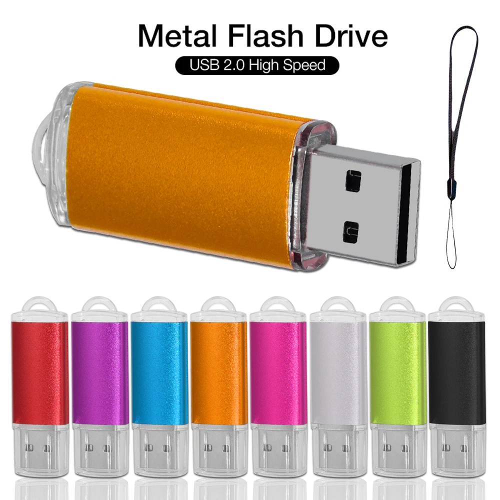 30 Stks/partij Goedkope Usb Flash Drive Mode 16Gb 32Gb 4Gb 64Gb Zilver Metalen Pendrive Flash Memory Stick Pen Drive Usb Stick Disk