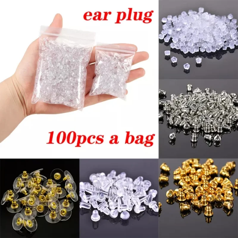 

100/500pcs Silicone Rubber Earring Back Stoppers for Stud Earrings Ear Stopper DIY Jewelry Making Earring Findings Accessories