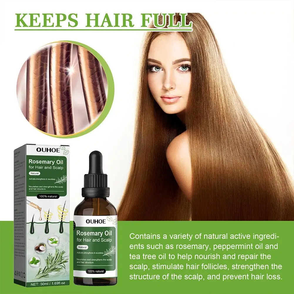 Rosemary Hair Care Essential Oil Anti-frizz Growth Hairs Smooth Serum Hair Oil Anti Hairs Loss New Treatments Hair Beauty