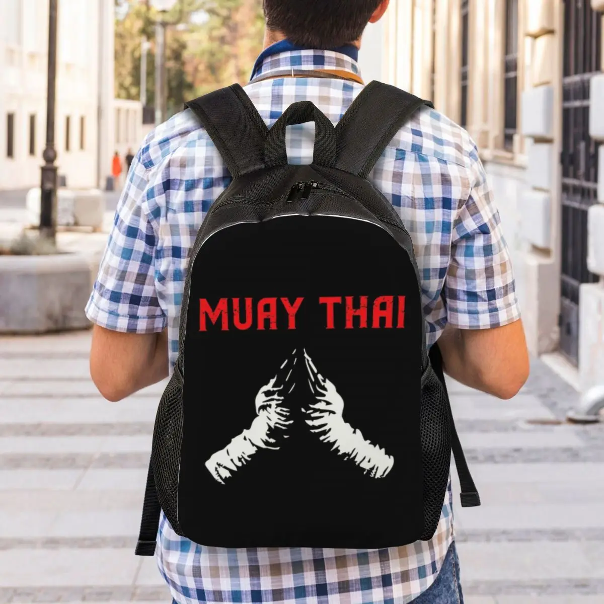 Ransel Sekolah Laptop Muay Thai, tas punggung pria, tas Laptop, tas tempur olahraga tinju, Gym, olahraga, kebugaran, mahasiswa