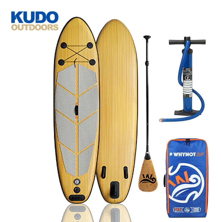 High Quality Stand Up Paddle Board Bamboo Fishing Surfboard With Pump For Sale