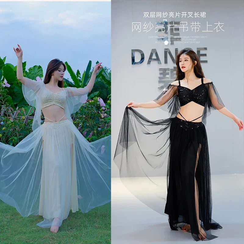 Belly Dance Costume Dress Sexy Wear 2 Pcs Set Top & Skirt For Adult Women Stage Performance Women's Worksuit Practice Clothes