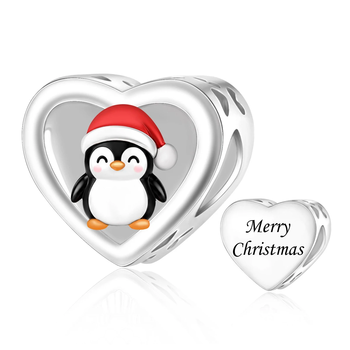 Pan Charms Schneemann, Weihnachtsmann, Rentier, Pinguin, Bär, Geschenkbox-Anhänger, Charm für Heiligabend, Familien- und Geburtstagsgeschenk, Schmuck für Sie, Frauen
