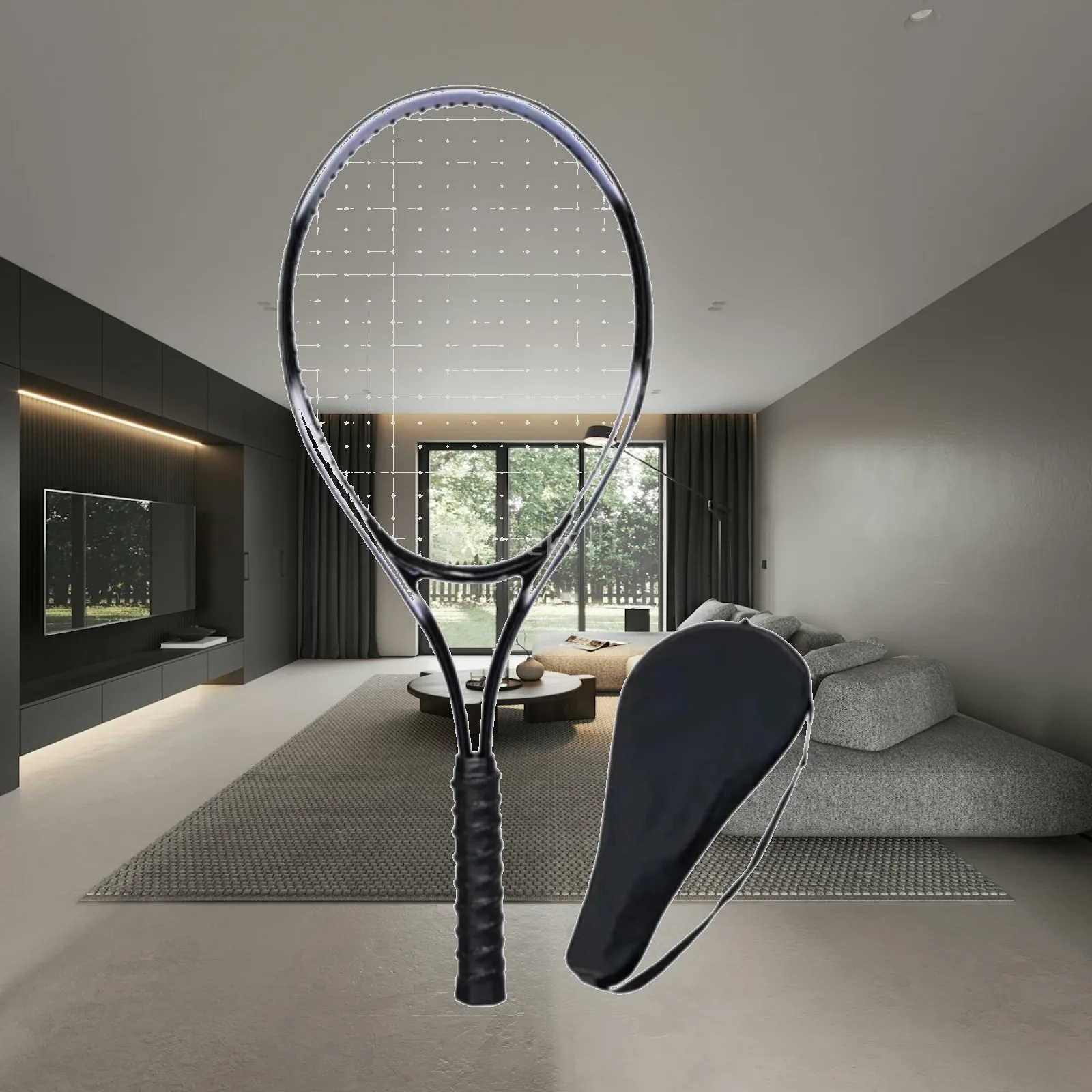 Tennis Racket Only, High Strength Nylon Strings, Professional, Adult, Garden