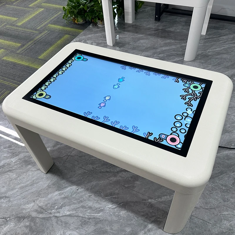 32 inch Coffee 4K Touch Round  Screen Source Android Wifi Multi-Touch Smart Table Modern