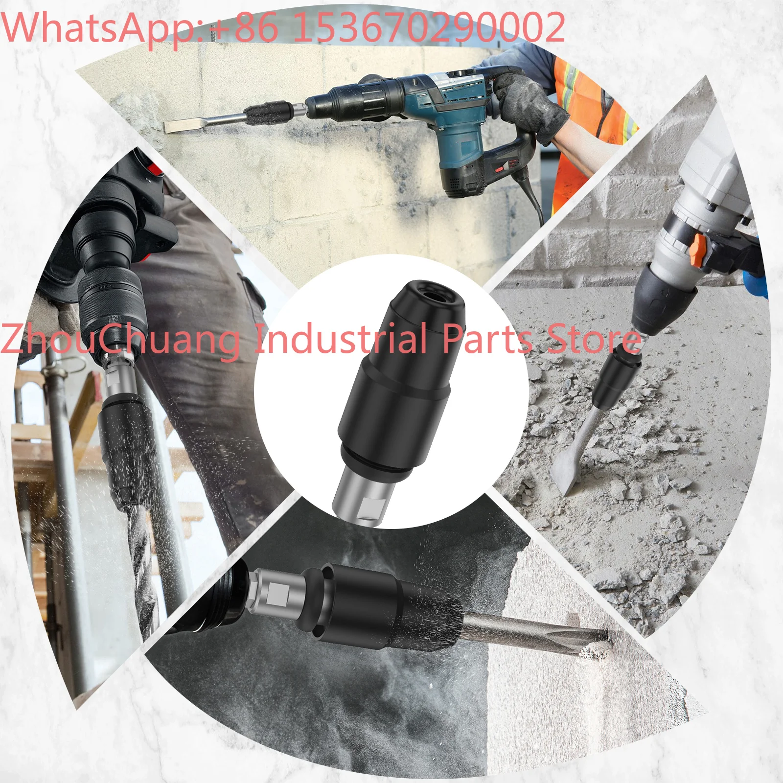 Carbon Steel Drill Bit Adapter for Rotary Hammer Drills Labor Saving Converter Shank Tool Drill Bit Adapter for Concrete and