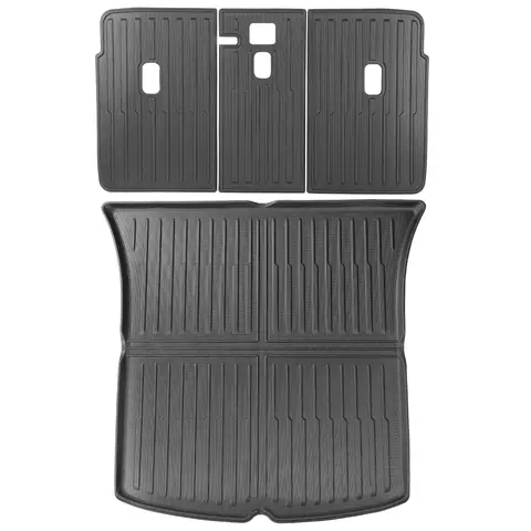LUCKEASY สําหรับ Tesla รุ่น Y 2021-2024 ที่นั่งด้านหลังพนักพิงป้องกัน Pad Trunk MAT รถอุปกรณ์เสริม Cargo Liner Anti-KICK Pad