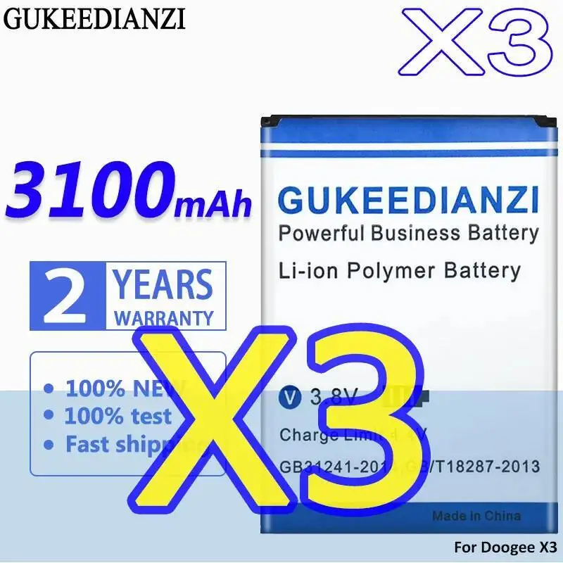 

Safe For Doogee X3 3100Mah Mobile Phone Battery