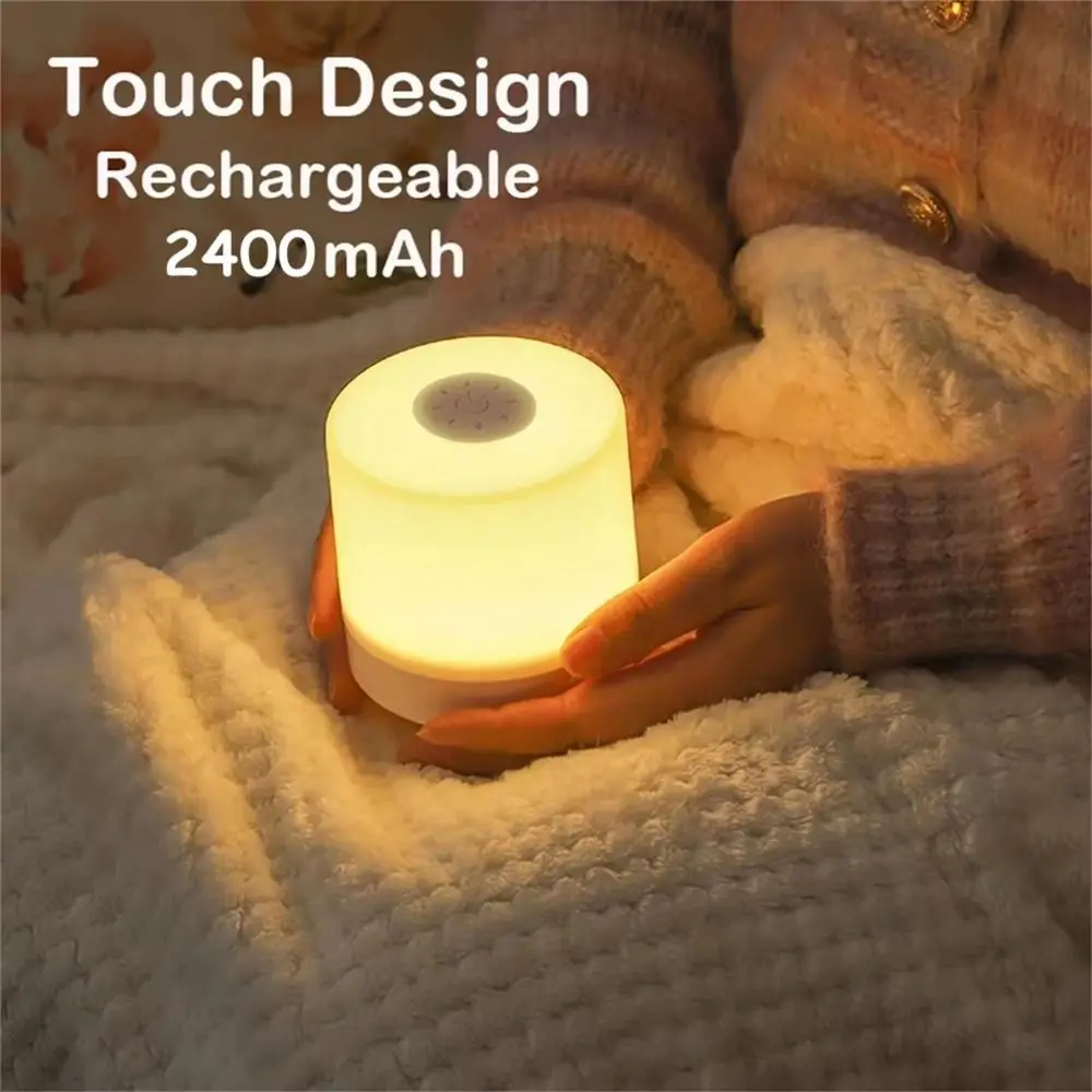 

Adjustable Brightness LED Touch Lamp 3-Color Lighting Motion Sensor Dimmable Night Light Portable Rechargeable