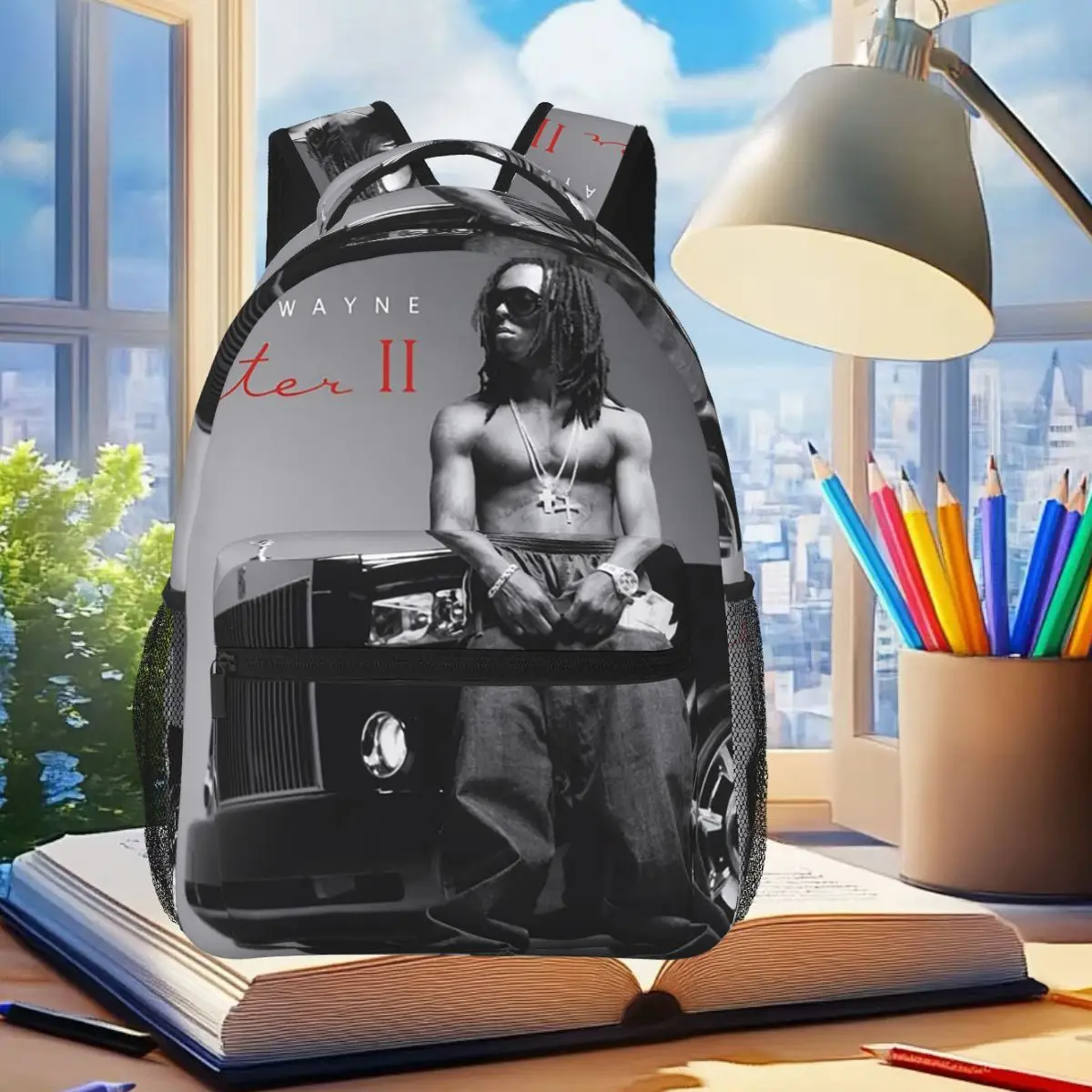 Rapper Lil Wayne Tha Carter II Album Poster Backpack Student Boys Girls BookBag Children School Bag Shoulder Bags for Men Women