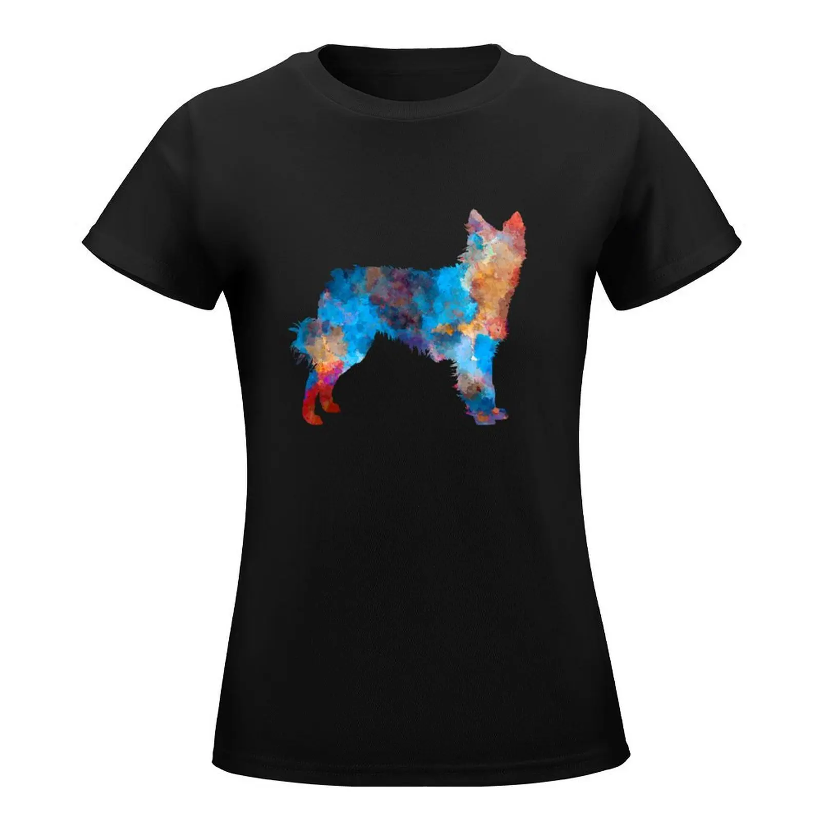 Croatian Sheepdog in watercolor T-Shirt customs customizeds summer clothes luxury designer clothing Women