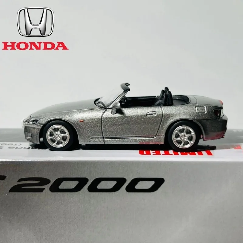 In stock 1:64 N269a/b S2000 silver engine cover openable alloy replica car model, boy toy gift, room collection statue