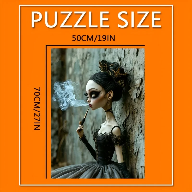 Puzzle mistico Art Déco da 1000 pezzi con ragazza elegante e effetto fumo - Abbigliamento vintage in cartone sorprendente adatto per e famiglie