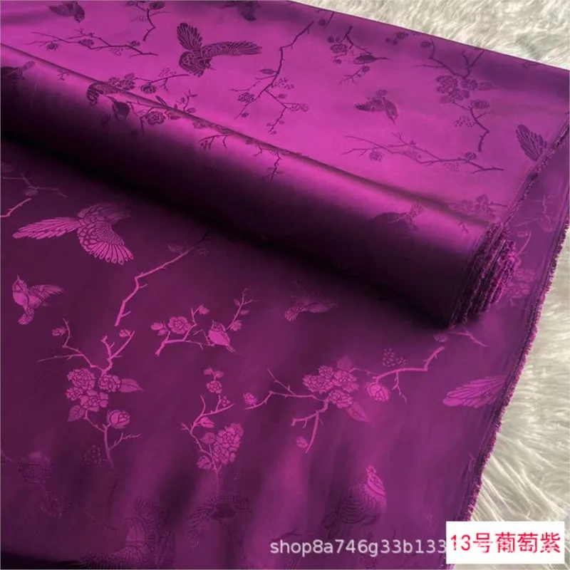 30  momme jacquard Sambo heavy satin silk fabric Chinese-style clothing cheongsam Hanfu silkworm