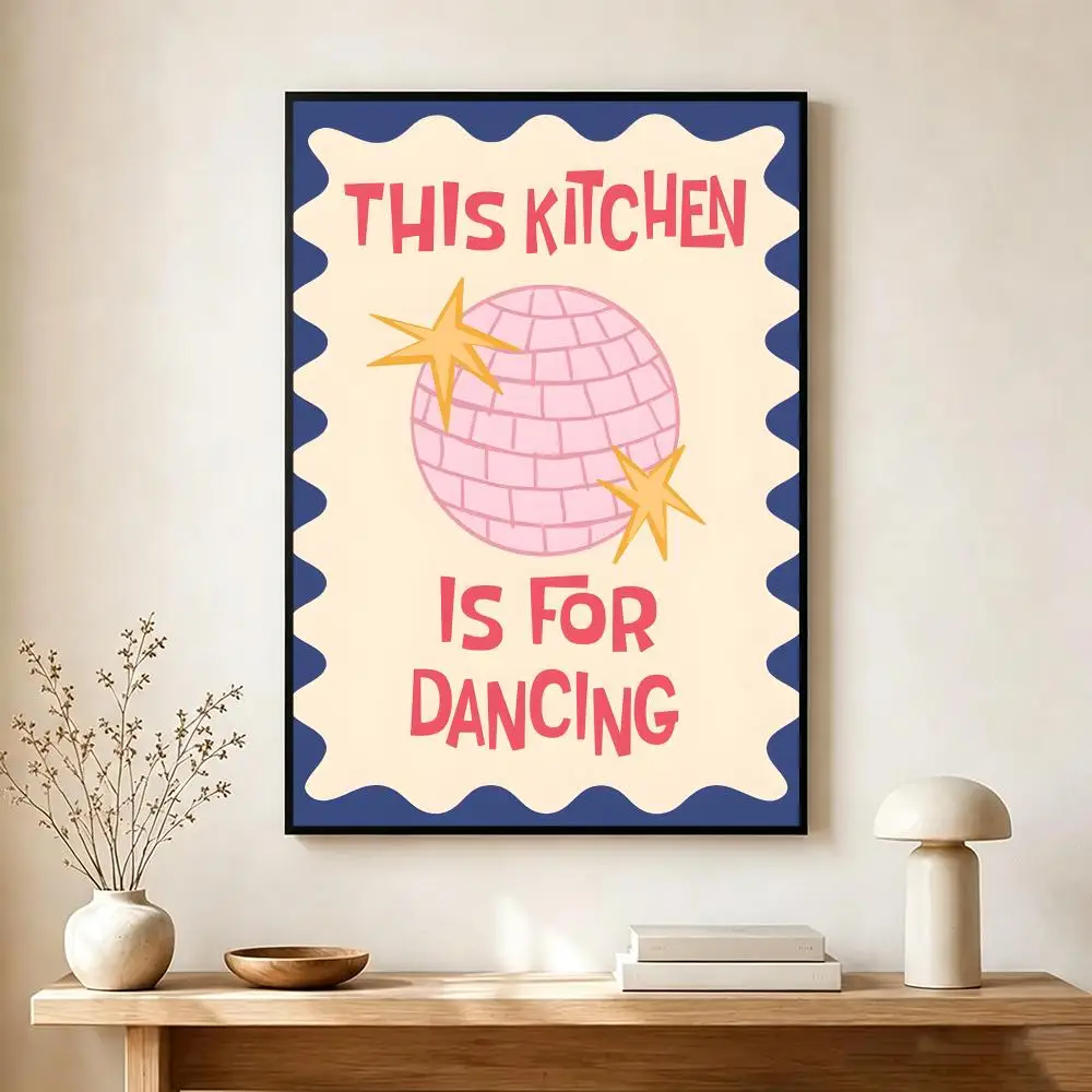 Music Concept K-Kitchen Disco Dance Poster Lightweight Self‑Adhesive PP Wall Decal for Study Living Room Bedroom Decor Gift