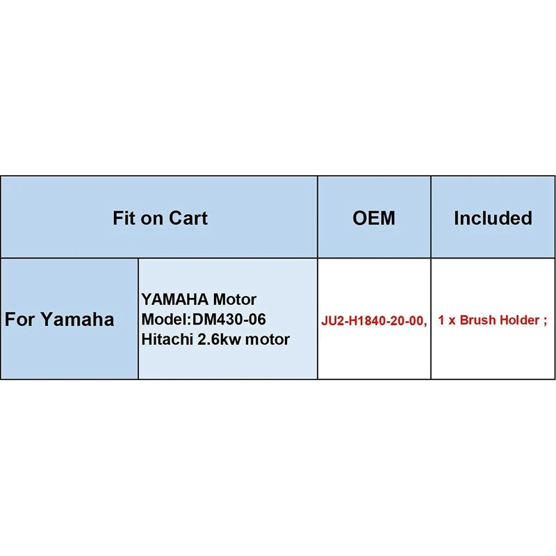 골프 카트 모터 브러시 거치대, 야마하용 히타치 브러시 어셈블리, DM430-06 히타치 모터 JU2-H1801-20-00 포함