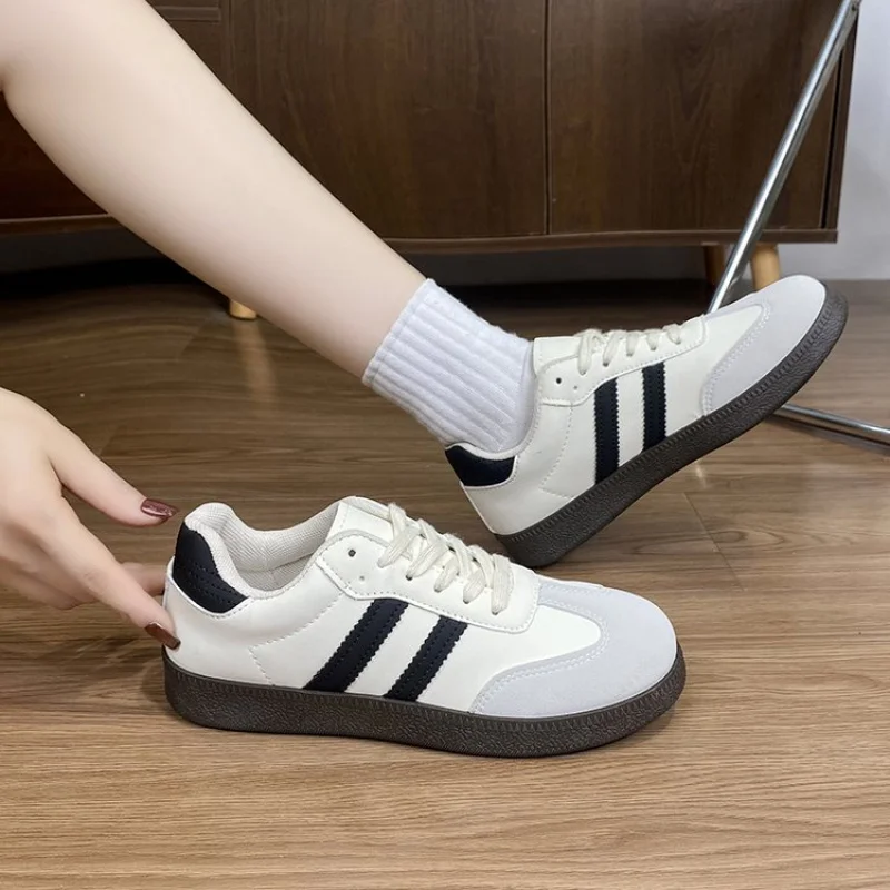 

2025 Новые женские кроссовки немецкой армии в стиле ретро на весну/осень — легкие кроссовки на платформе, прочная повседневная обувь из мягкой кожи