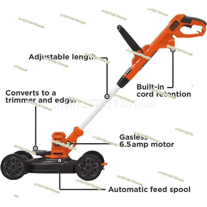 BLACK+DECKER Electric Lawn Mower, String Trimmer, Edger, 3-in-1, Corded (BESTA512CM)