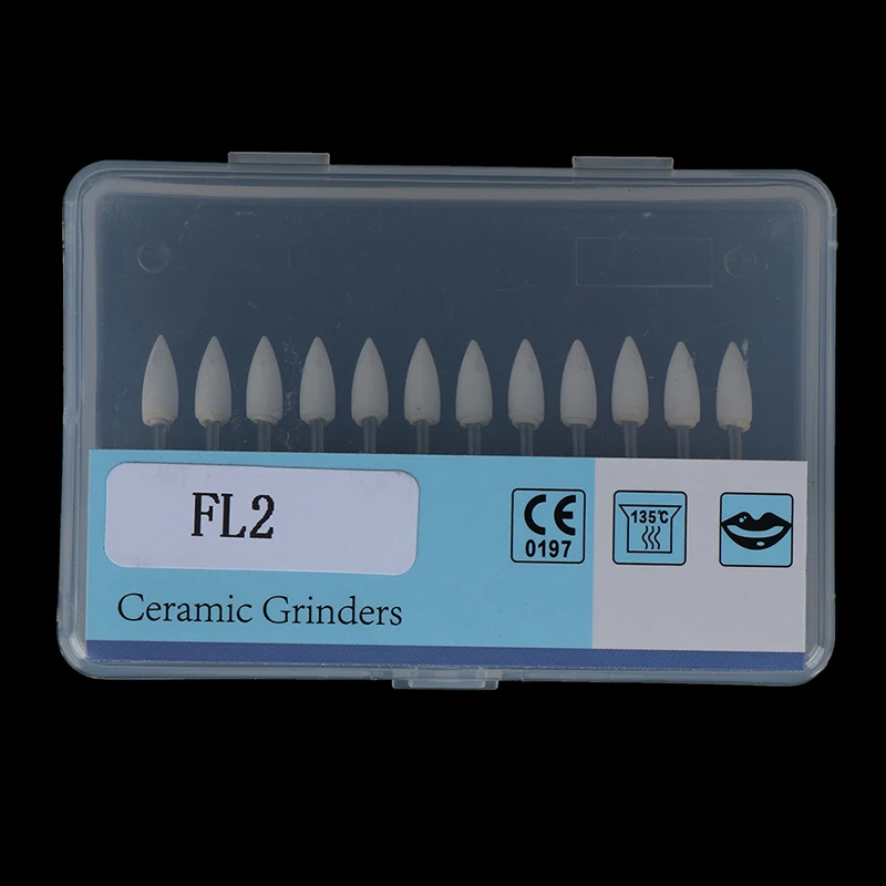 12 pçs/set Dental Branco Pedras de Polimento Chama Cone forma burs Arkansas Stone