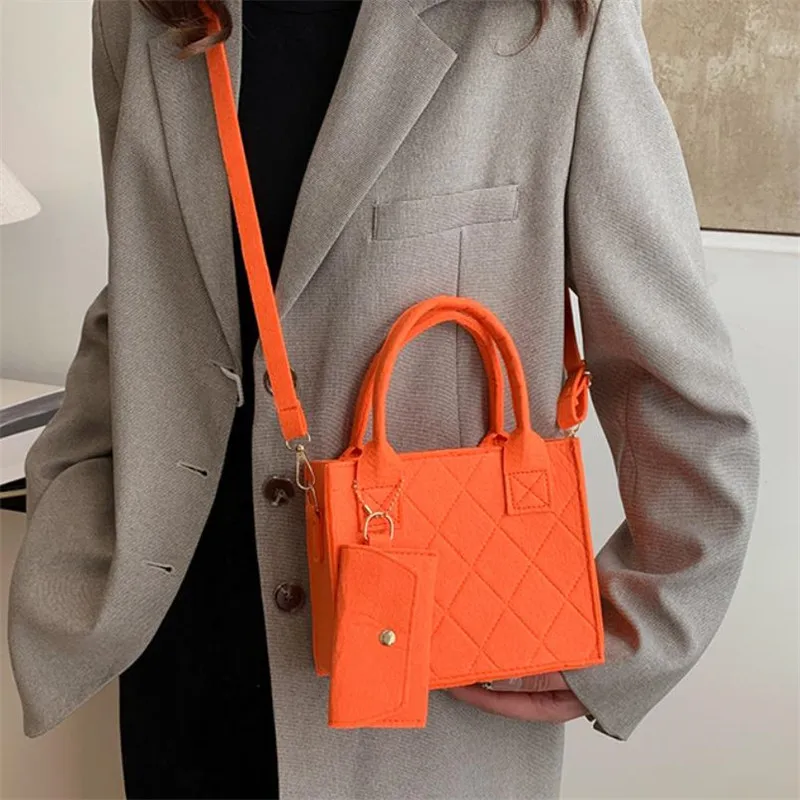 3 Stück/Set geprägte Damenhandtasche, stilvolle Umhängetasche, Clutch und Geldbörse, einfarbige quadratische Umhängetasche, Stoff für den täglichen Gebrauch – Detail 23