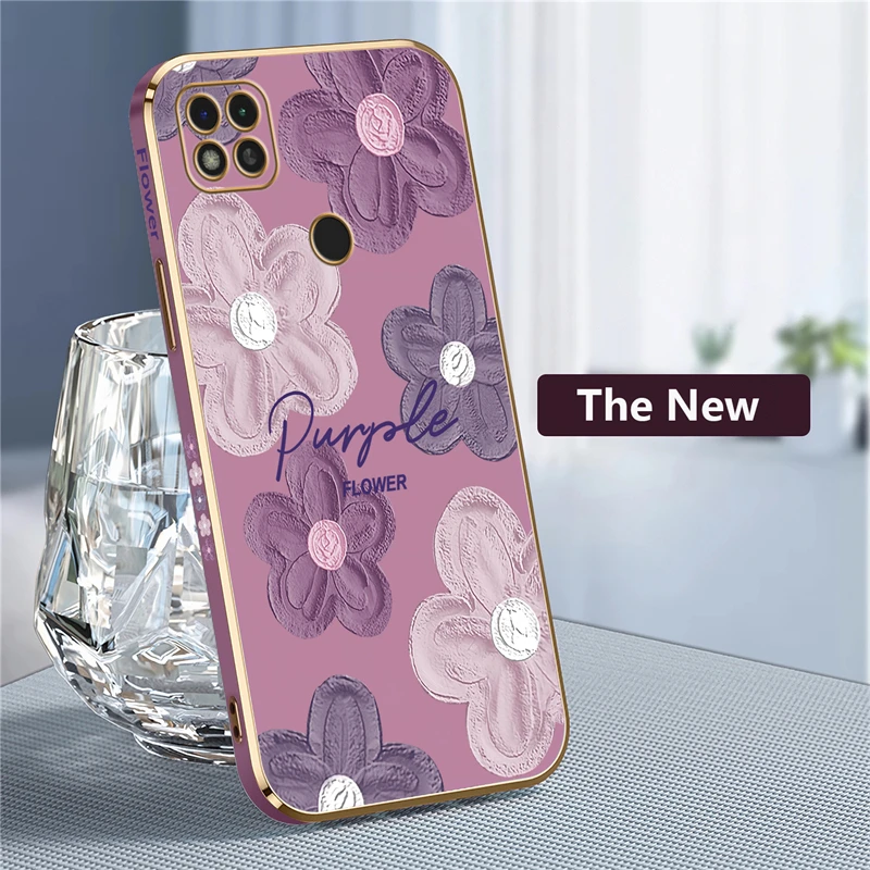 Silicone Case For Xiaomi Redmi 9C 10 7 12C 9A 8A 9T A1 K20 K30 K40 Pro Painting Flowers Shockproof Soft Back Cover Coque