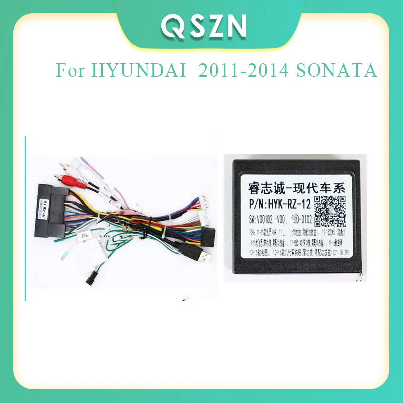 

QSZN Car Radio Wiring Harness Adapter For HYUNDAI 2011-2014 SONATA Car Radio Power Cable Multimedia Car