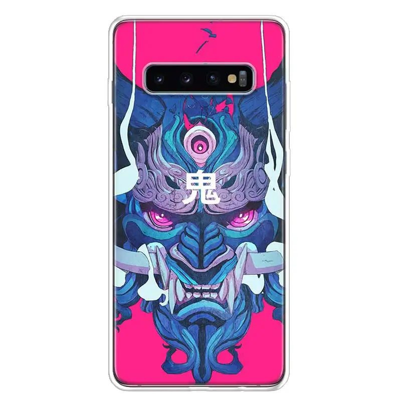 Japanese samurai oni mask Phone Case For Samsung Galaxy Note 20 Ultra 10 Lite 9 8 M21 M31S M51 M32 M52 M12 M11 J4 + J6 Plus J8 C