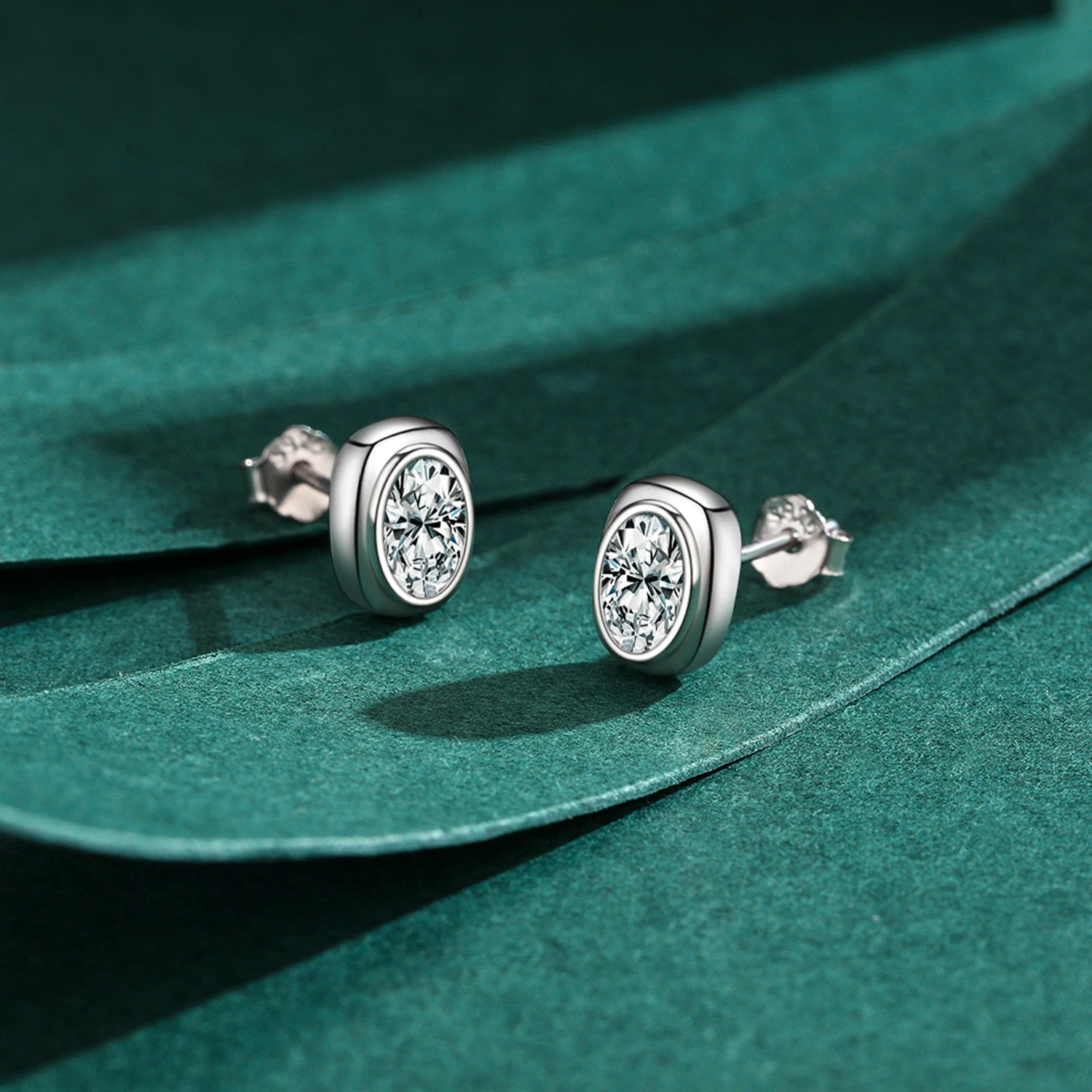MODIAN 925 Sterling Silver Jewelry Sets Luxury Oval Clear CZ Necklace Earrings For Women Wedding Engagement Statement Jewelry