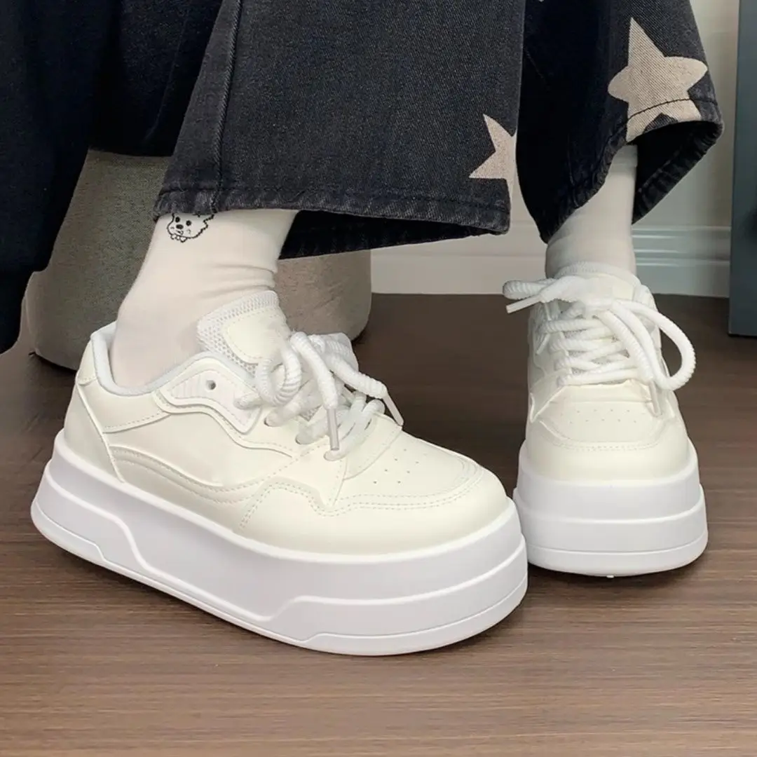 Fashion Women Bread Shoes Mesh White Sneakers 2026 Summer Casual Platform Lightweight Trainers Student Daily Footwear