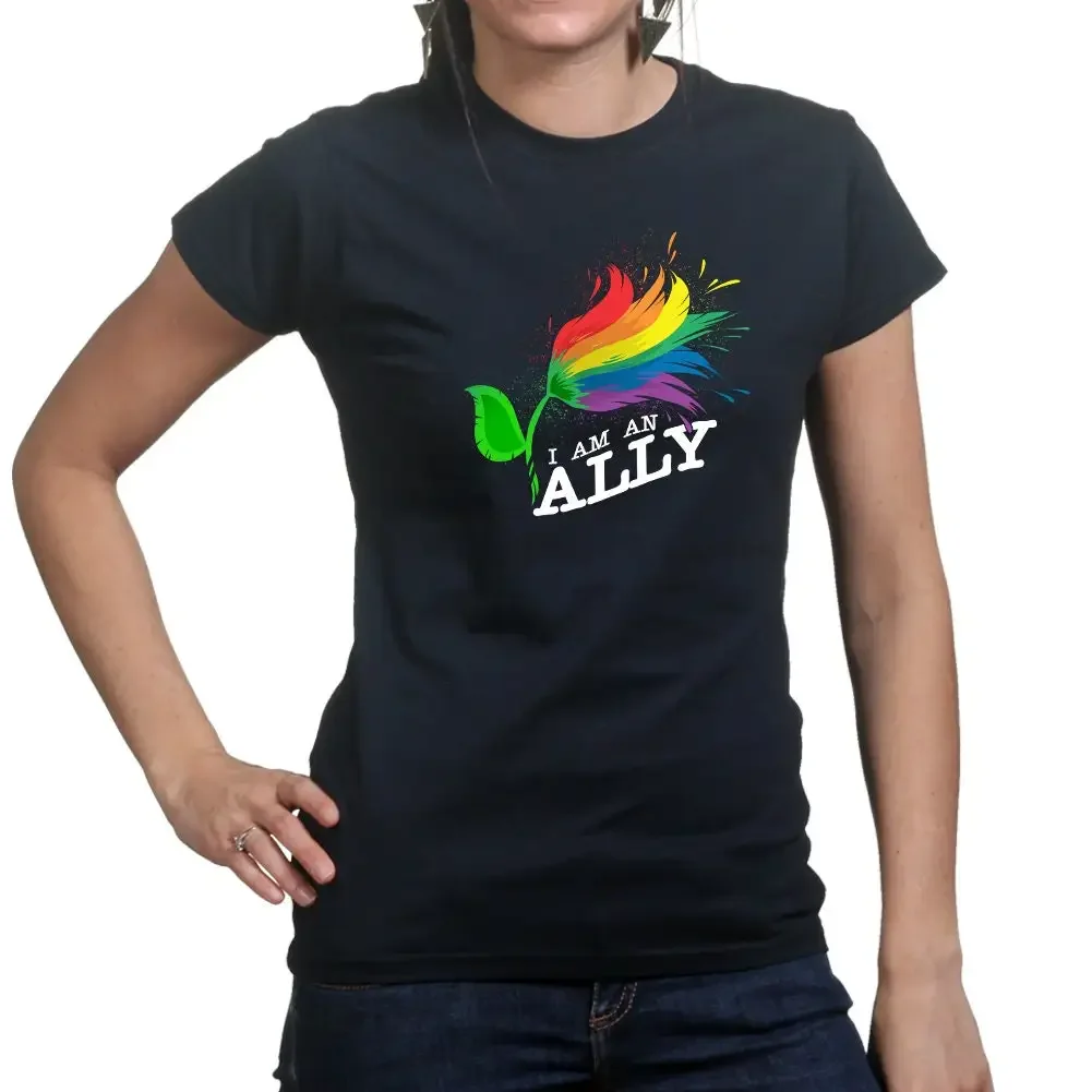 Ladies I Am An Ally Pride Gay Lesbian Bisexual Lgbt Diversity T Shirt Top