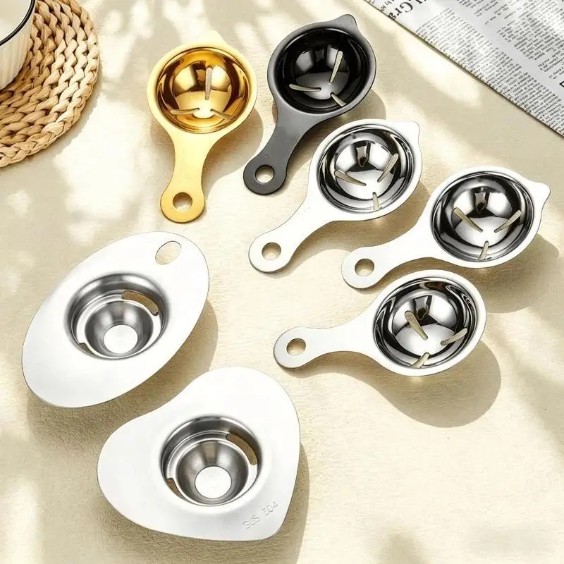 Egg Separator Egg Yolk White Filter Food Grade Eggs Divider Stainless Steel Sieve Kitchen Gadget Baker Tool