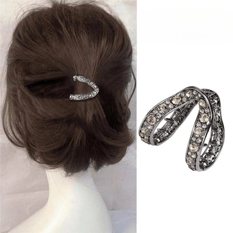 Rhinestones Mini Ponytail Clip Women Girls Metal High Ponytail Hair Claws Anti-Drooping Headdress Small Fashion Hair Accessories