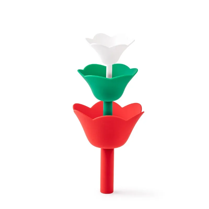 1set Creative Practical Versatile Flower Shape Funnel Set Kitchen Silicone Liquid Pouring Tools For Oil Easy Drip Free Refilling