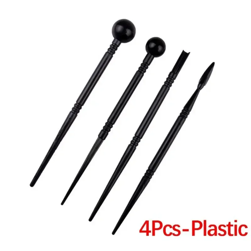 4 Stuks Sculptuur Modellering Gereedschap Klei Gereedschap Puntjes Beeldhouwen Modellering Keramiek Set Double-Ended Metalen Bal Taart Decoratie tool