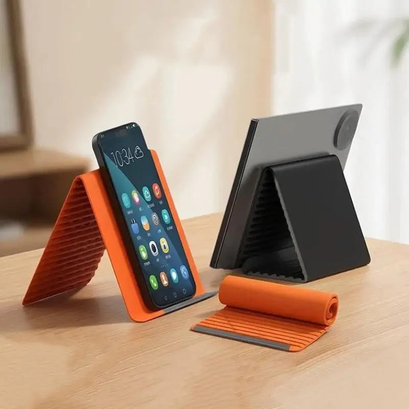 1Pcs Portable Adjustable Multi-Angle Desktop Stand Flexible Foldable Silicone Phone Holder For Laptop Tablet Home Office