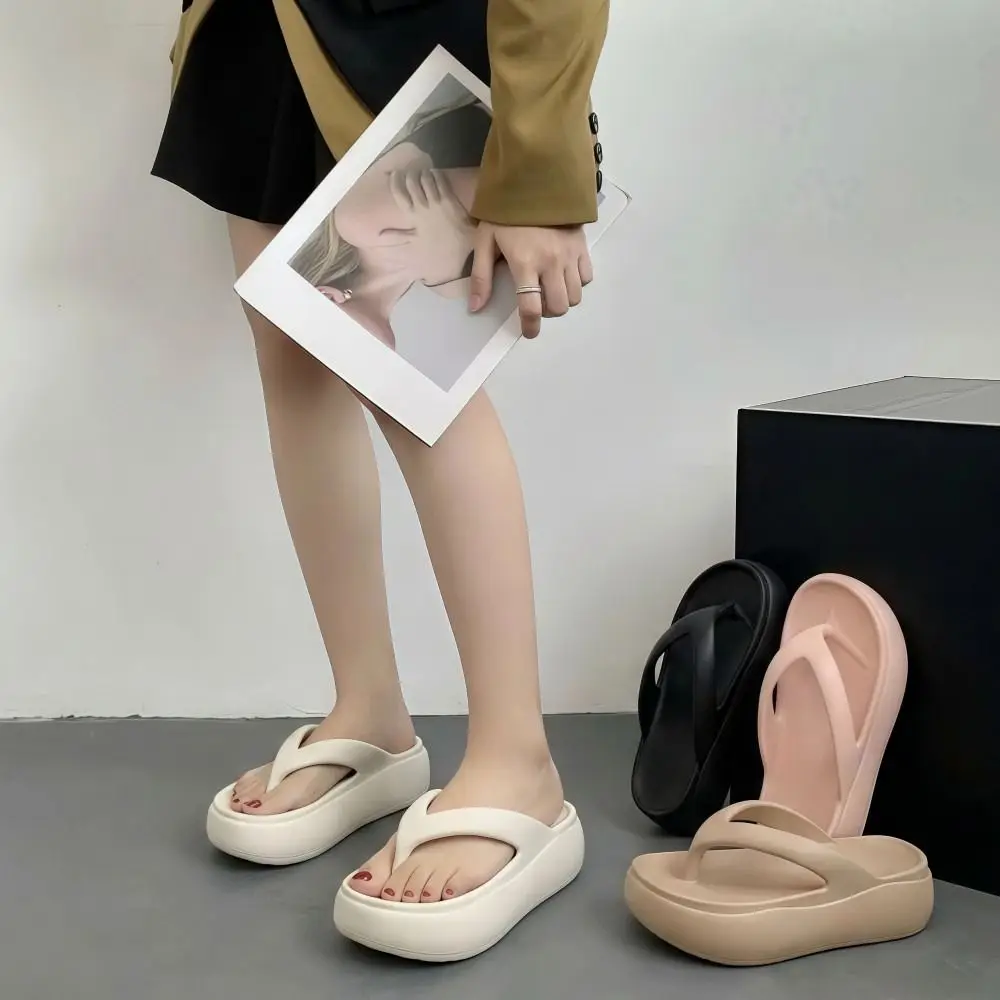 Höhenverstellbare Plateau-Slipper 5CM EVA Weiche Sohle Strand-Sandalen Leichte Geruchshemmende Damen-Flip-Flops für Alltägliche Outfits – Detail 16