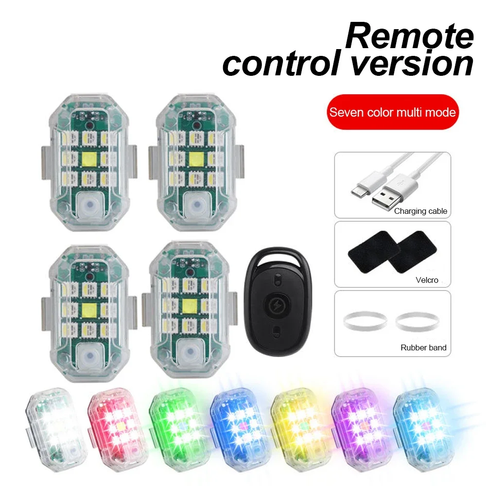 Wireless Remote Control LED Aircraft Strobe Light for Car Auto Motorcycle Bike Drone Scooter Anti-collision Flash Warning Lamp