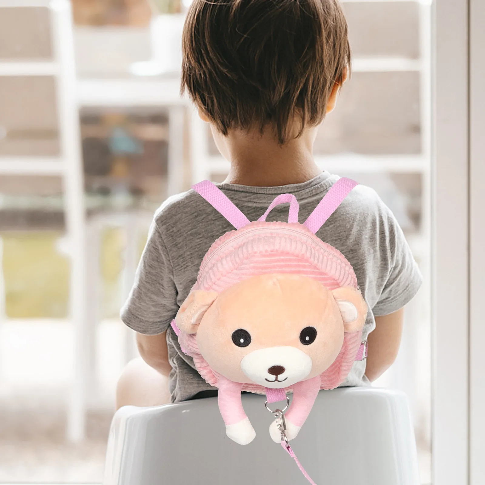 

Cute Toddler Backpack Mini School Bag Leash Kids Travel Adjustable Straps Durable Material Ample Storage Kids Backpack