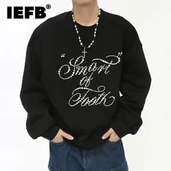 IEFB American Style Men's Sweatshirts Loose Letter Printing Round Collar Loose Male Pullover Tops New Fashion Autumn 2024 9C7309