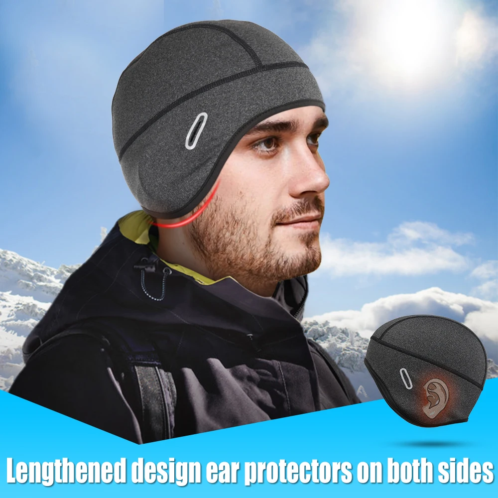 Winter mützen thermisch wind dicht Laufsport hut weiche Streck mützen Ohr warm Helm Liner Wandern Radfahren Ski Snowboard Mütze Männer