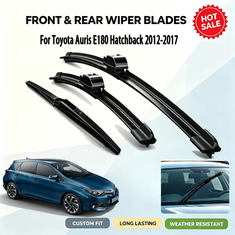 For Toyota Auris E180 Hatchback 2012-2017 Car Front Rear Windshield Wiper Blades Set 26 Inch 14 Inch 8 Inch Durable Rubber All W