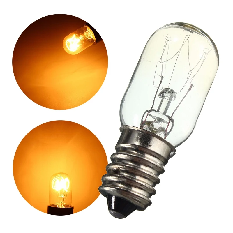 Ampoule LED à Filament de Tungstène pour Réfrigérateur, Lumière Jaune, E14 15W, Vente en Gros